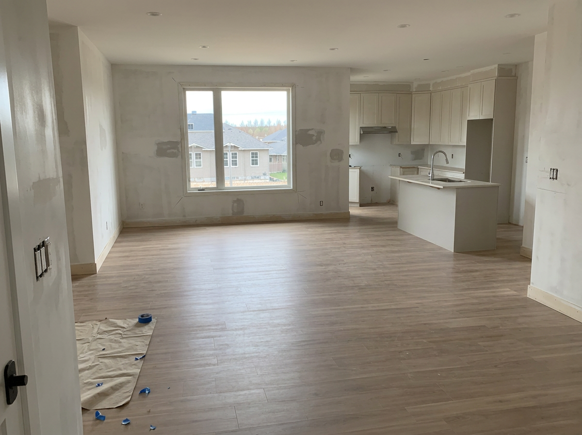 New-build interior before final painting